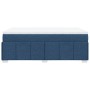 Cama box spring con colchón tela azul 120x200 cm