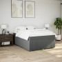 Cama box spring con colchón tela gris oscuro 140x190 cm