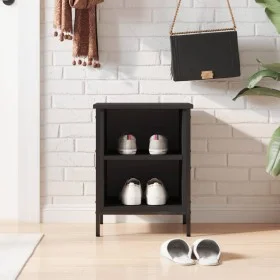 Black engineered wood shoe rack 38x35x50 cm by vidaXL, Shoe racks and shoe organizers - Ref: Foro24-831828, Price: 33,09 €, D...