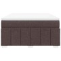 Cama box spring con colchón tela marrón oscuro 140x190 cm