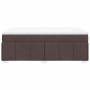 Cama box spring con colchón tela marrón oscuro 140x190 cm