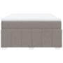 Cama box spring con colchón tela gris taupe 140x190 cm