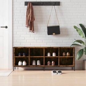 Smoked oak engineered wood shoe rack 131x35x50 cm by vidaXL, Shoe racks and shoe organizers - Ref: Foro24-831850, Price: 79,7...
