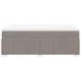 Cama box spring con colchón tela gris taupe 140x190 cm