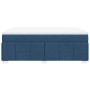 Cama box spring con colchón tela azul 140x190 cm