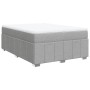 Cama box spring con colchón tela gris claro 140x200 cm