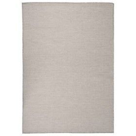 Taupegrauer flachgewebter Outdoor-Teppich 140x200 cm von vidaXL, Teppiche - Ref: Foro24-340783, Preis: 69,93 €, Rabatt: %