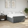 Cama box spring con colchón tela gris oscuro 140x200 cm