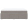 Cama box spring con colchón tela gris taupe 140x200 cm