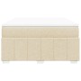 Cama box spring con colchón tela color crema 140x200 cm