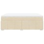 Cama box spring con colchón tela color crema 140x200 cm