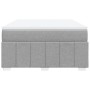 Cama box spring con colchón tela gris claro 160x200 cm