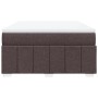 Cama box spring con colchón tela marrón oscuro 160x200 cm