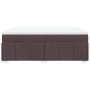Cama box spring con colchón tela marrón oscuro 160x200 cm