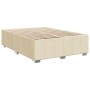 Cama box spring con colchón tela color crema 160x200 cm