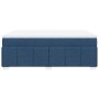 Cama box spring con colchón tela azul 160x200 cm