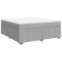 Cama box spring con colchón tela gris claro 180x200 cm