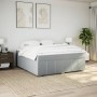 Cama box spring con colchón tela gris claro 180x200 cm