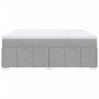 Cama box spring con colchón tela gris claro 180x200 cm