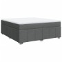Cama box spring con colchón tela gris oscuro 180x200 cm