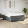 Cama box spring con colchón tela gris oscuro 180x200 cm