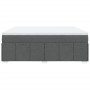 Cama box spring con colchón tela gris oscuro 180x200 cm