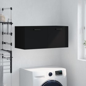 Black engineered wood wall cabinet 80x36.5x35 cm by vidaXL, Lockers and storage cabinets - Ref: Foro24-830077, Price: 60,75 €...