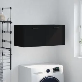 Black engineered wood wall cabinet 80x36.5x35 cm by vidaXL, Lockers and storage cabinets - Ref: Foro24-830077, Price: 60,04 €...