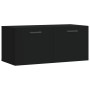 Schwarzer Wandschrank aus Holzwerkstoff, 80 x 36,5 x 35 cm von vidaXL, Schließfächer und Lagerschränke - Ref: Foro24-830077, ...