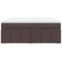 Cama box spring con colchón tela marrón oscuro 180x200 cm