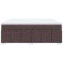 Cama box spring con colchón tela marrón oscuro 180x200 cm