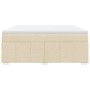 Cama box spring con colchón tela color crema 180x200 cm