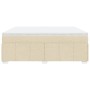 Cama box spring con colchón tela color crema 180x200 cm