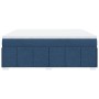 Cama box spring con colchón tela azul 180x200 cm