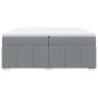 Cama box spring con colchón tela gris claro 200x200 cm