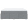 Cama box spring con colchón tela gris claro 200x200 cm