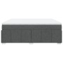 Cama box spring con colchón tela gris oscuro 200x200 cm