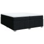 Cama box spring con colchón tela negro 200x200 cm