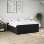 Cama box spring con colchón tela negro 200x200 cm