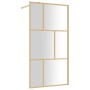 Mampara puerta ducha vidrio transparente ESG dorado 100x195 cm