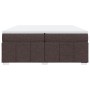 Cama box spring con colchón tela marrón oscuro 200x200 cm