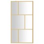 Mampara puerta ducha vidrio transparente ESG dorado 100x195 cm