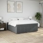 Cama box spring con colchón tela gris taupe 200x200 cm