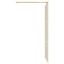 Mampara puerta ducha vidrio transparente ESG dorado 100x195 cm
