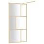 Mampara puerta ducha vidrio transparente ESG dorado 100x195 cm