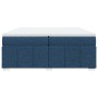 Cama box spring con colchón tela azul 200x200 cm