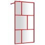 Mampara puerta de ducha vidrio transparente ESG rojo 115x195 cm