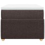 Cama box spring con colchón tela marrón oscuro 80x200 cm