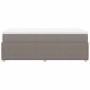 Cama box spring con colchón tela gris taupe 80x200 cm