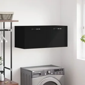 Wandschrank Holzwerkstoff schwarz 80x36,5x35 cm von vidaXL, Schließfächer und Lagerschränke - Ref: Foro24-830069, Preis: 47,9...